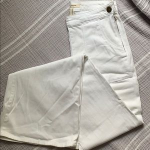 White wide leg pants